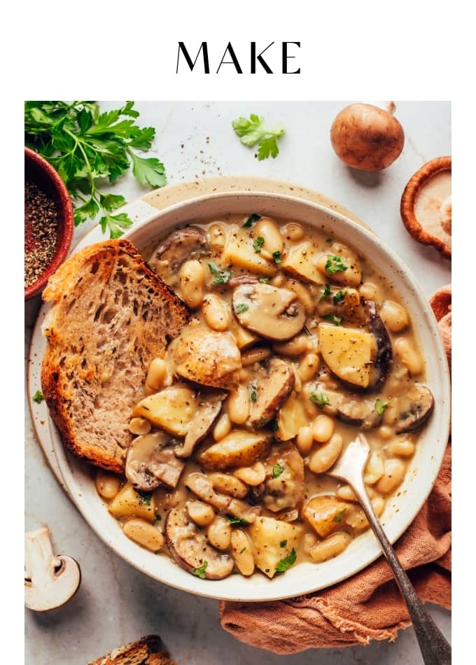 Make Vegan White Bean and Mushroom Stew