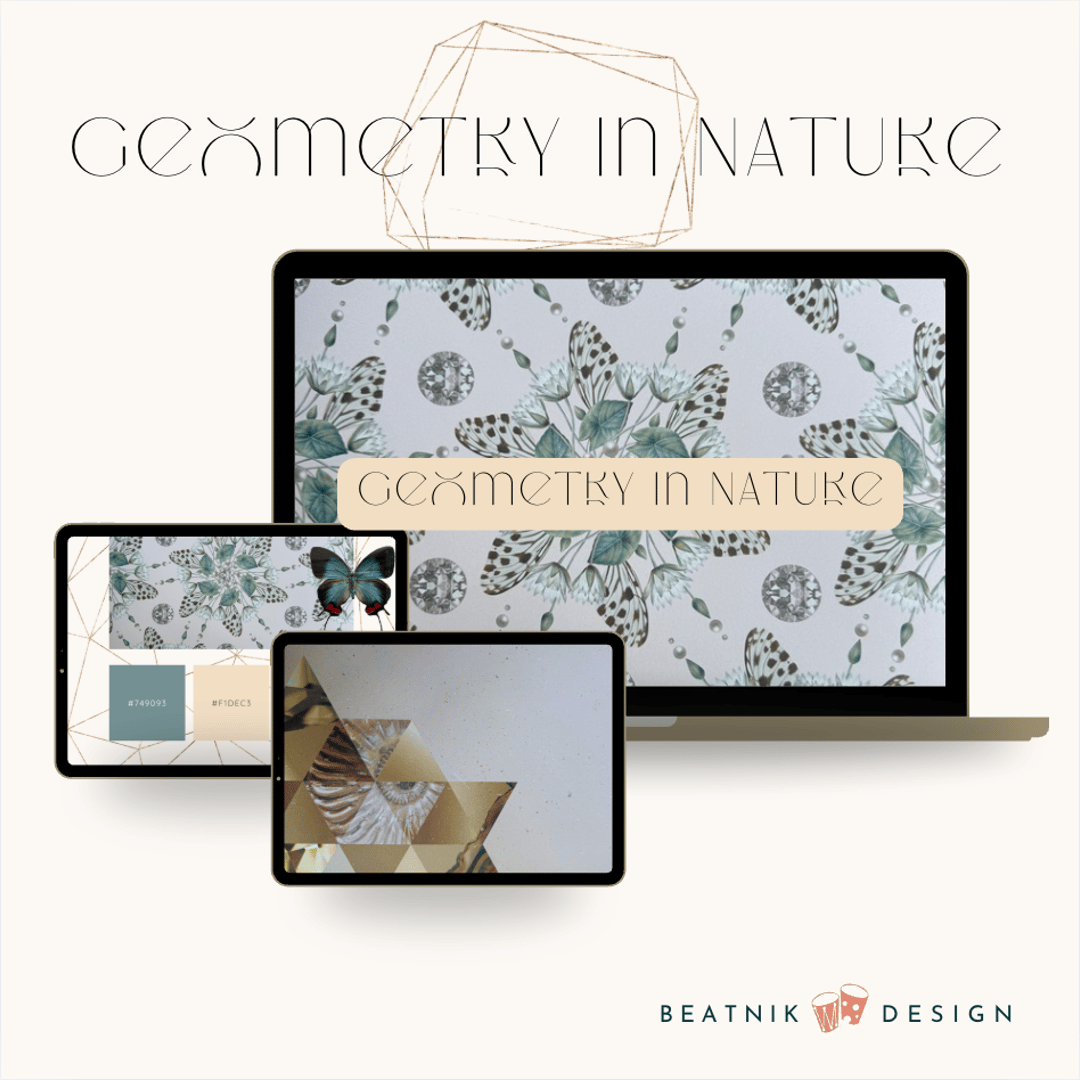 digital devices displaying geometry in nature