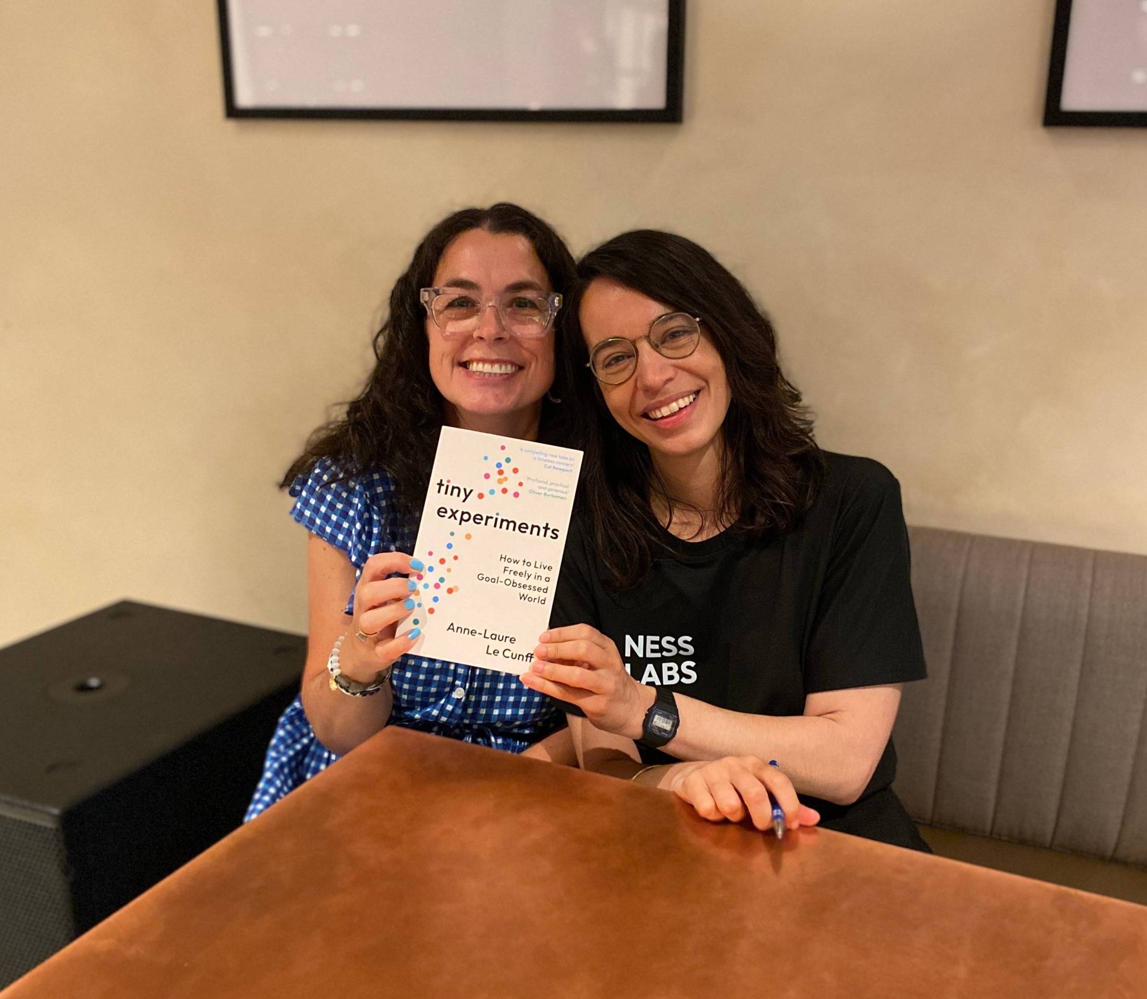 Louise and Anne-Laure Le Cunff at her book signing for Tiny Experiments