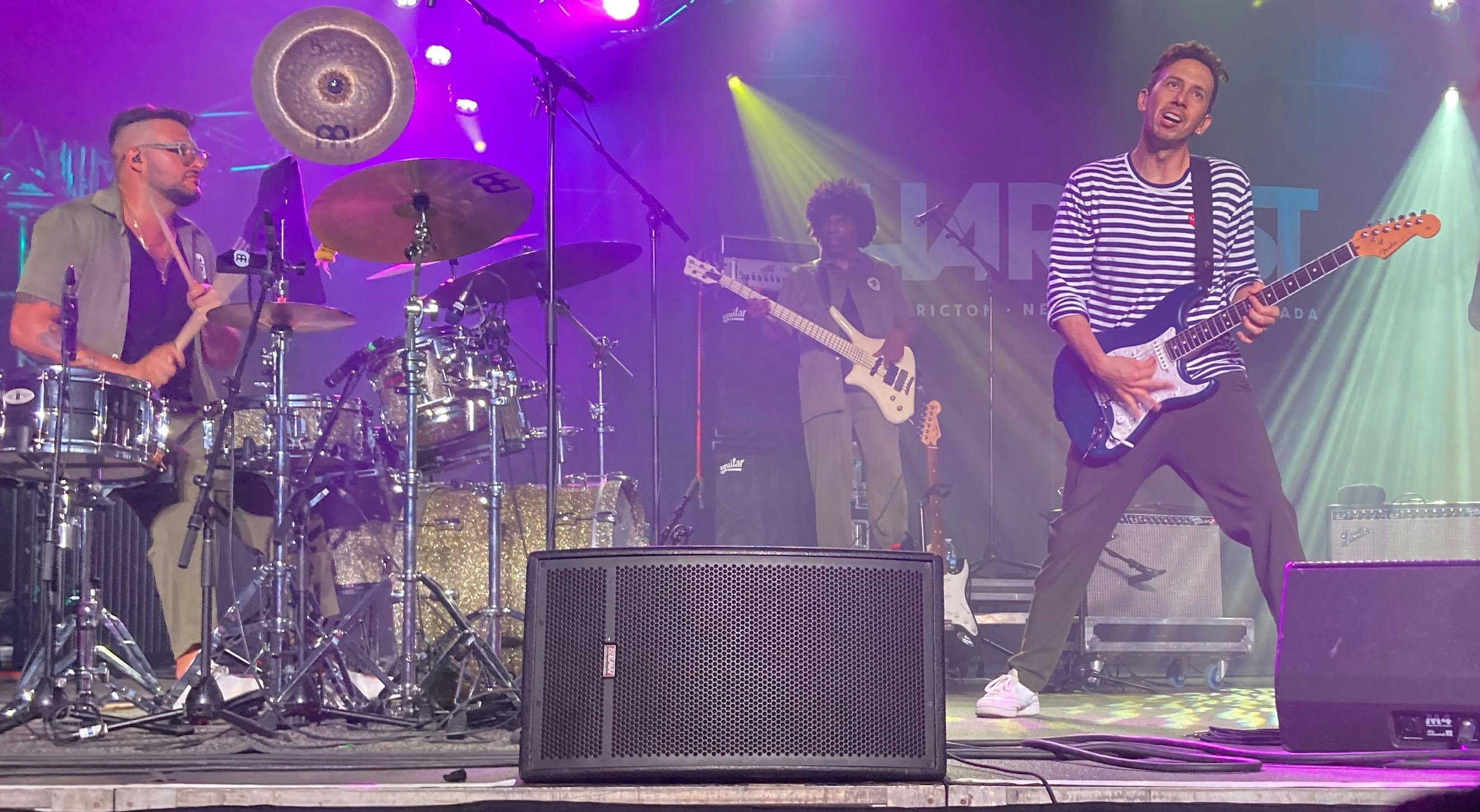 A photo of Cory Wong, the guitarist, playing live in Fredericton, New Brunswick at Harvest 2023