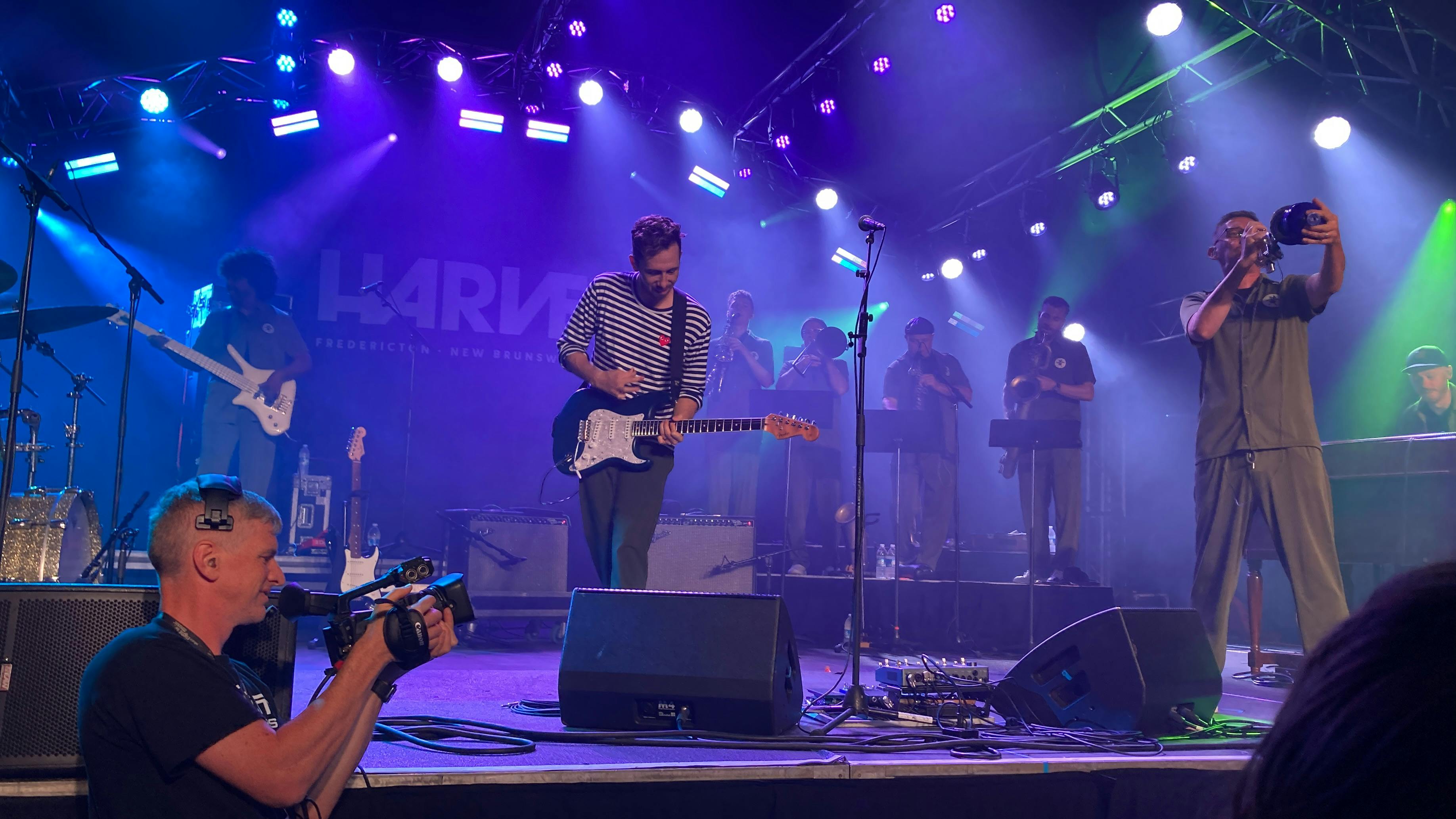 A photo of Cory Wong, the guitarist, playing live in Fredericton, New Brunswick at Harvest 2023