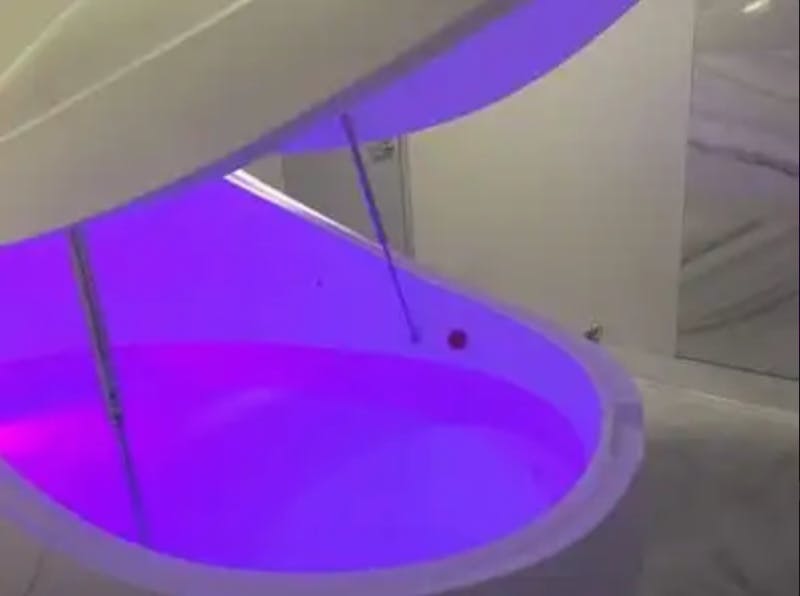 A screenshot of a photo of a dream pod float tank