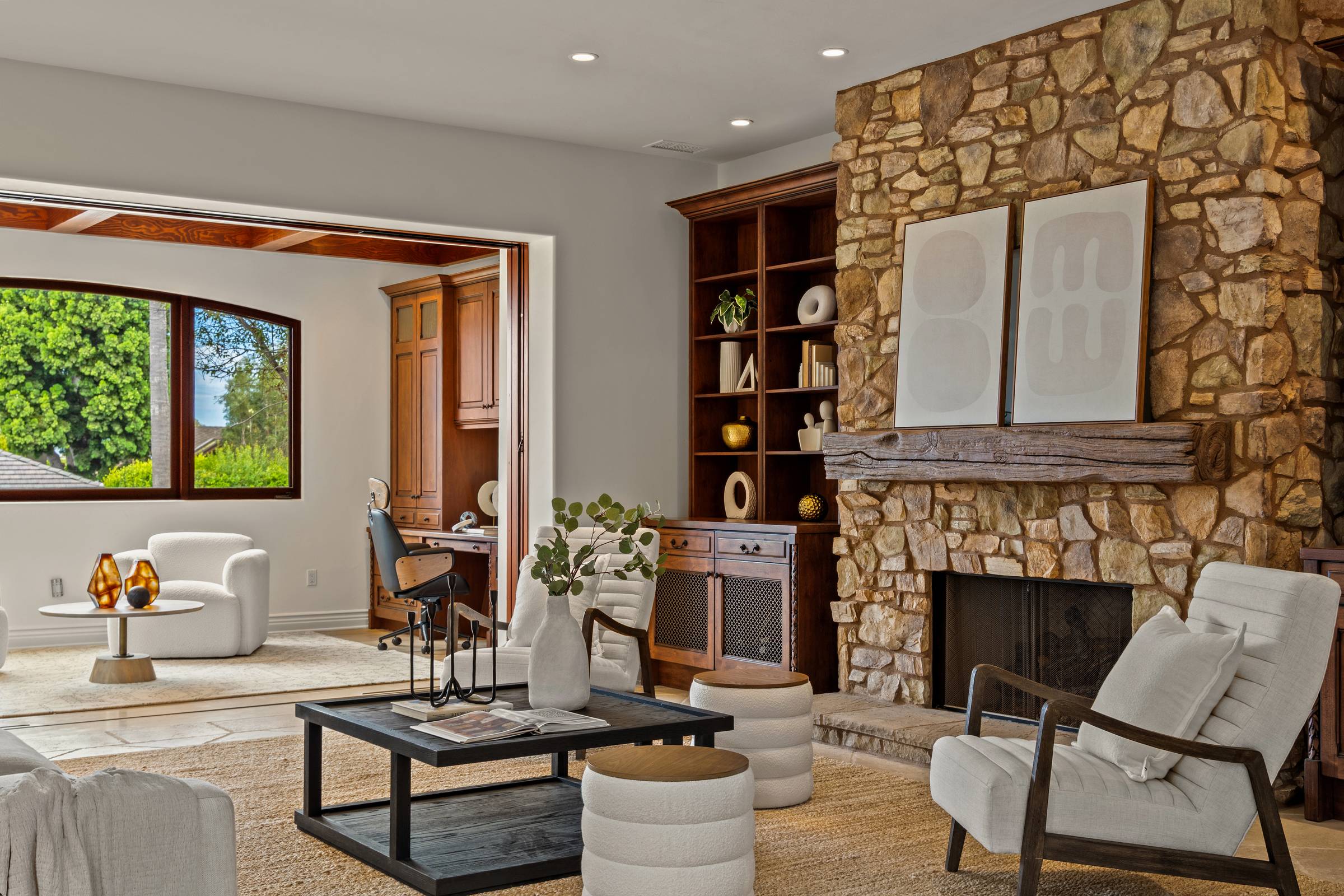 Interior of 1385 Park Row, a contemporary Mediterranean home in La Jolla Village.
