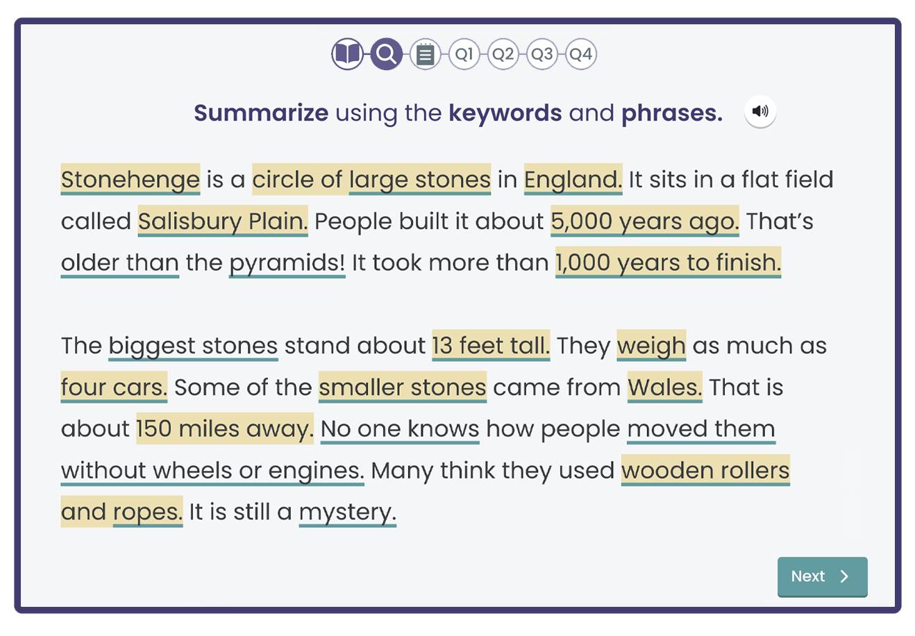 A screenshot of the Read & Remember Articles treatment