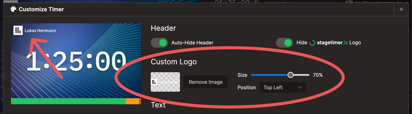 Add a custom logo and customize the appearance
