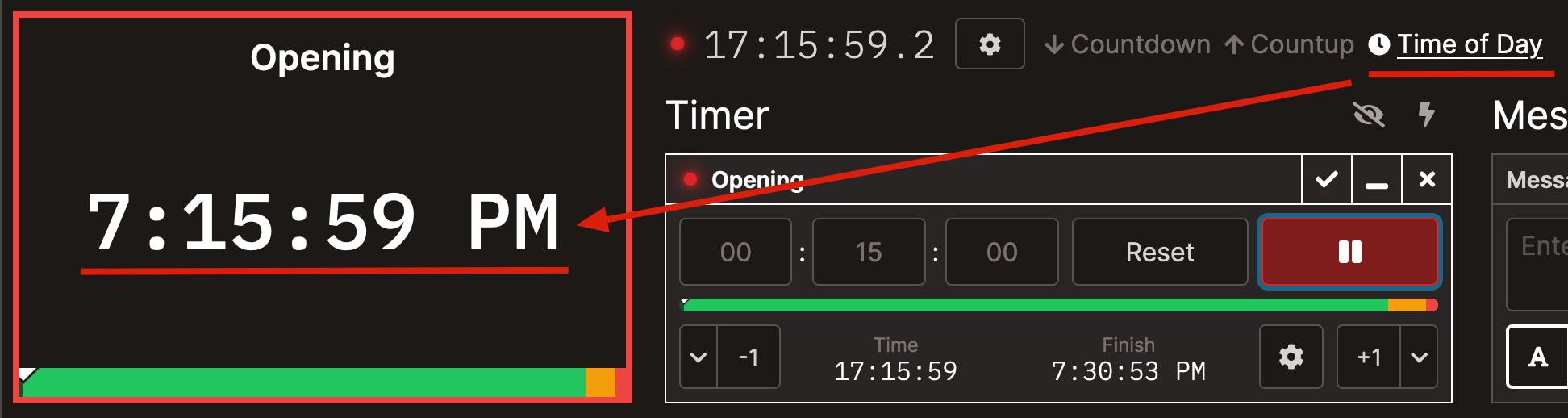 Example of using a 12h time format