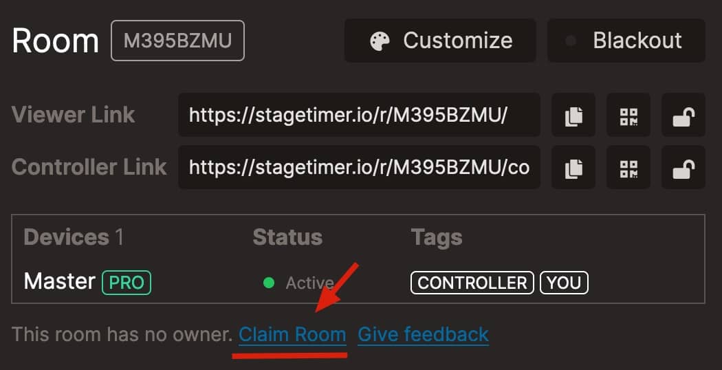 Claim a room, make it part of your account