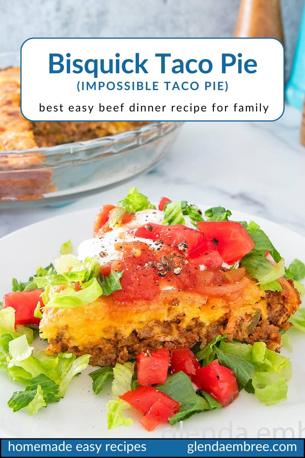 Slice of Bisquick Taco Pie on a Plate.