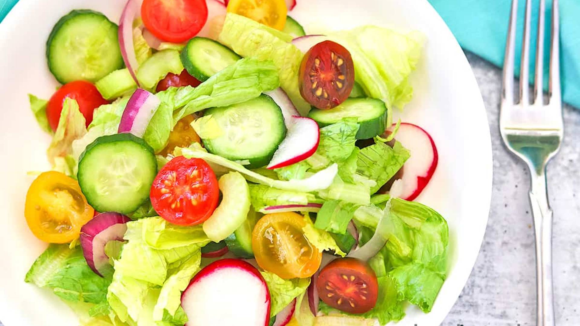 House Salad on a white plate.