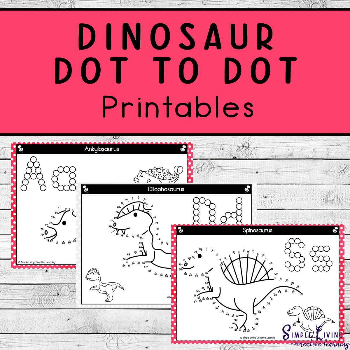 Dinosaur Dot to Dot Printable Mats