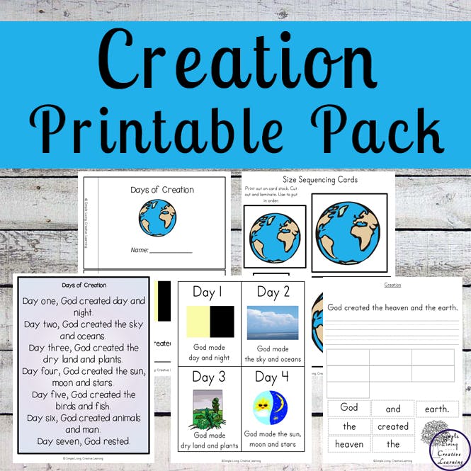 Free Printable Days Of Creation Flashcards Simple Living Creative Learning