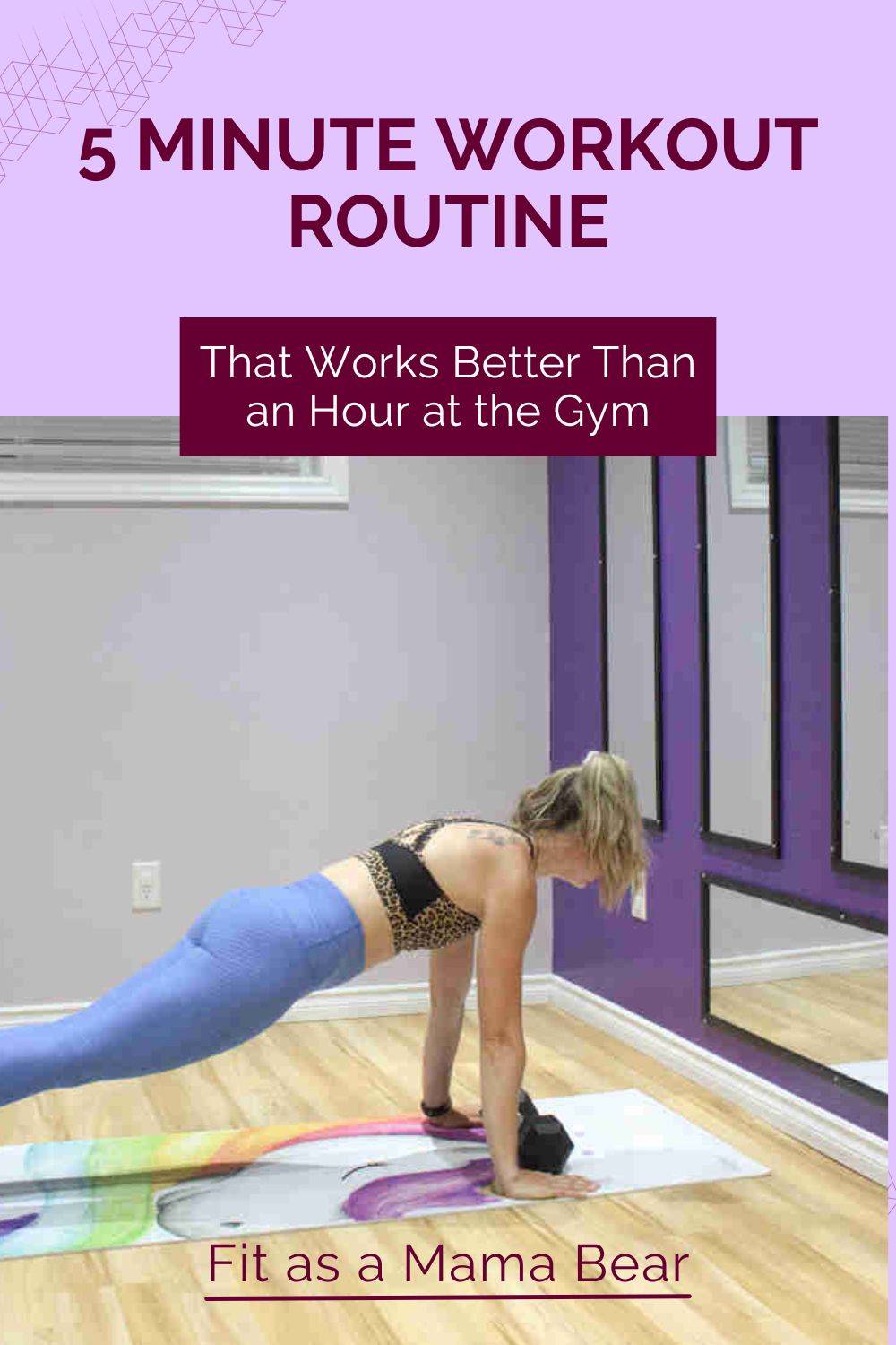 Woman in plank position with dumbbells.