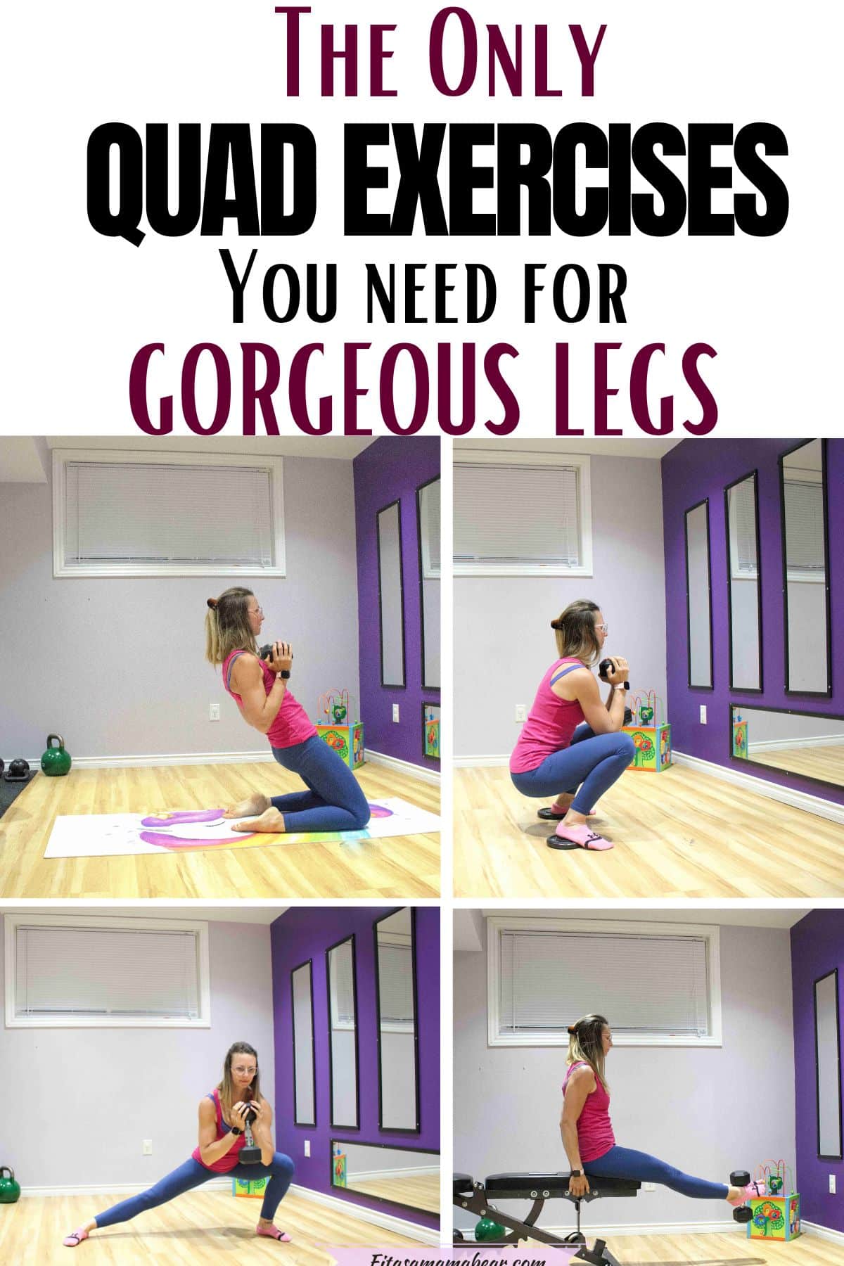 Images of a woman performing leg exercises.
