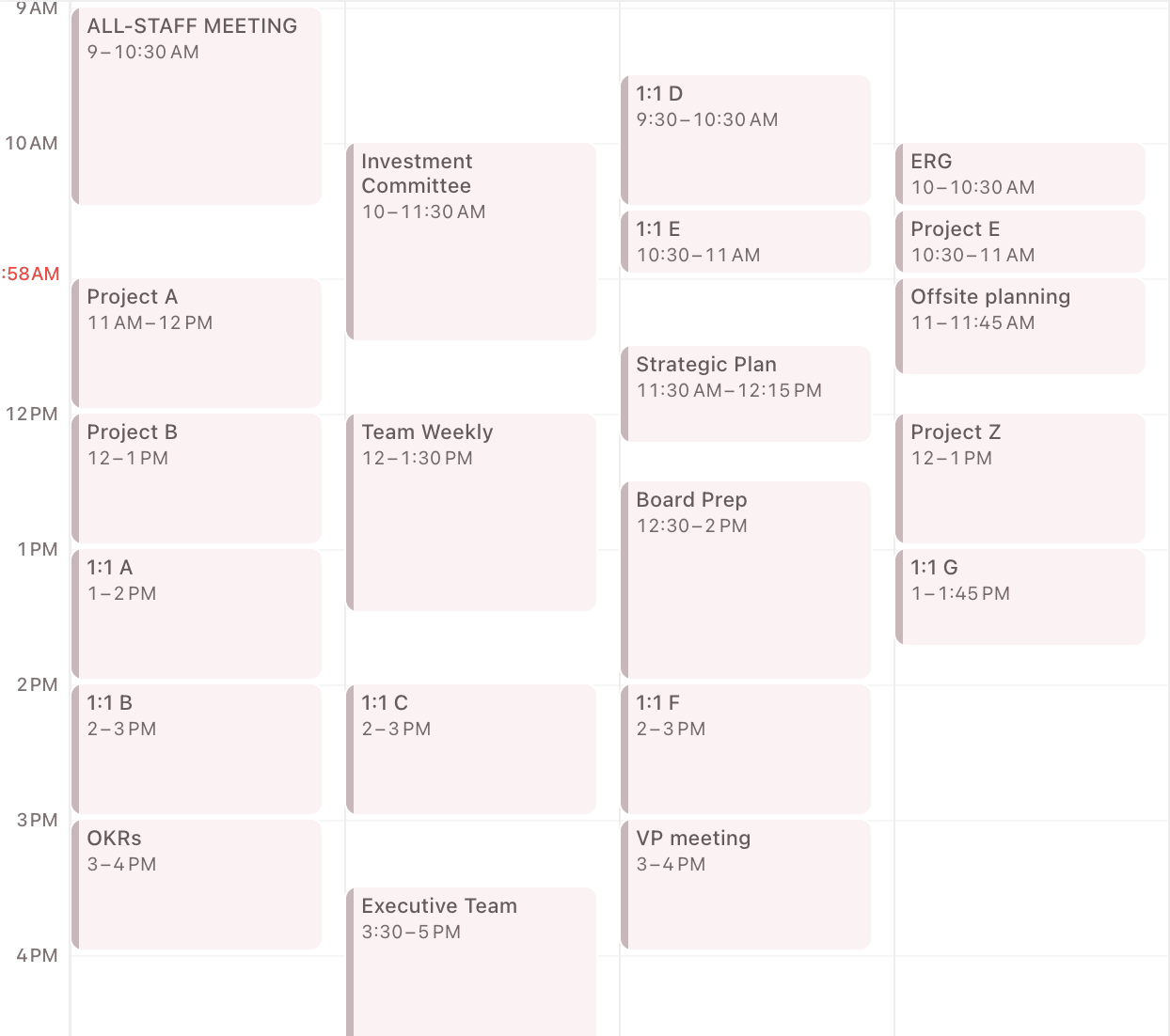 Very booked calendar