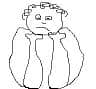 A doodle of an unhappy person
