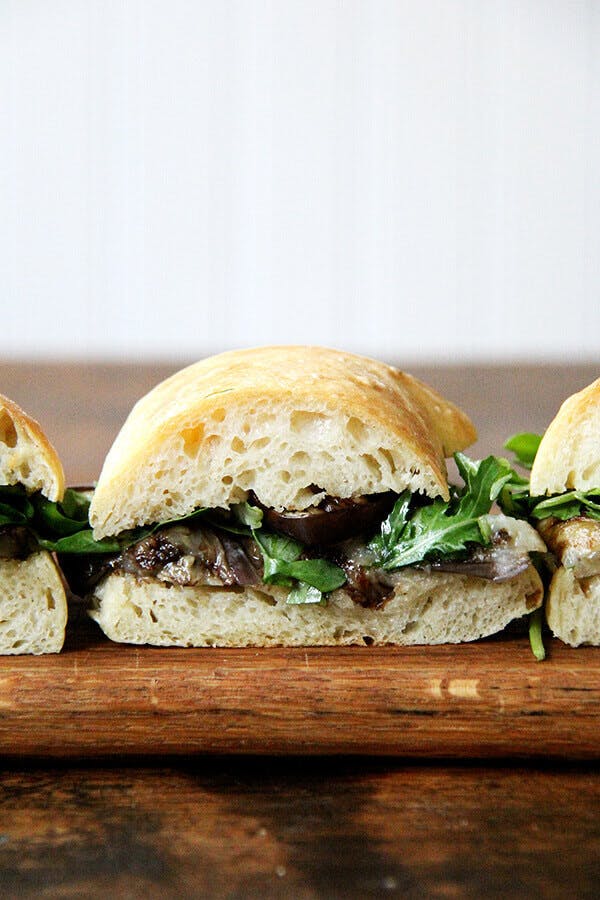 Eggplant sandwiches. 