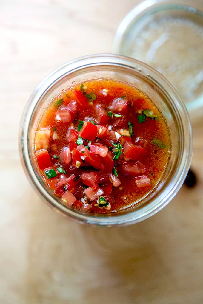 Homemade bruschetta sauce. 