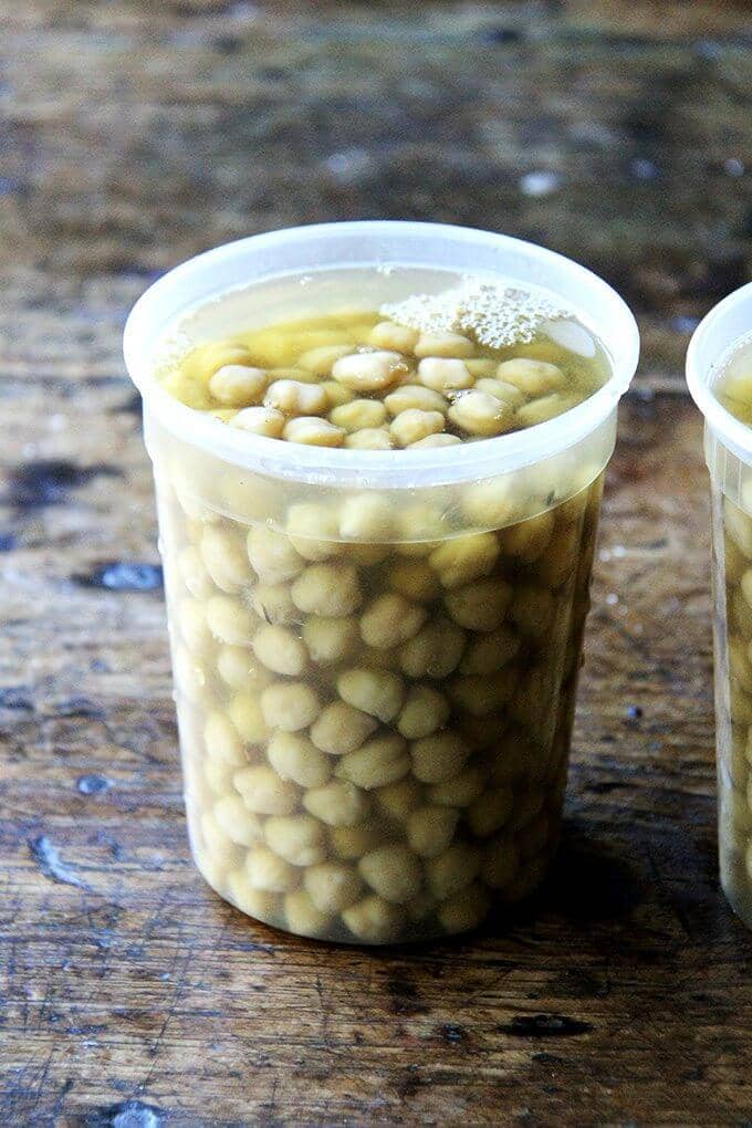 Cooked chickpeas. 