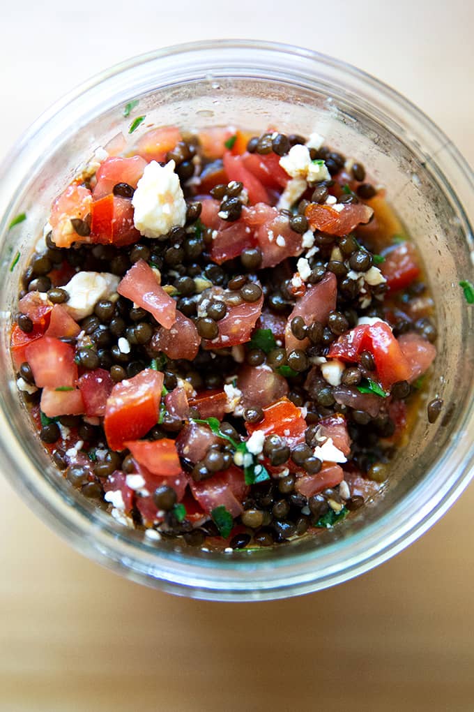 Trader Joe's lentil salad. 