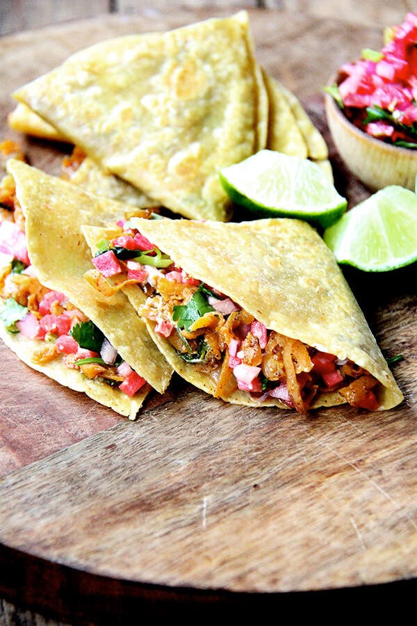 Sweet potato quesadillas. 