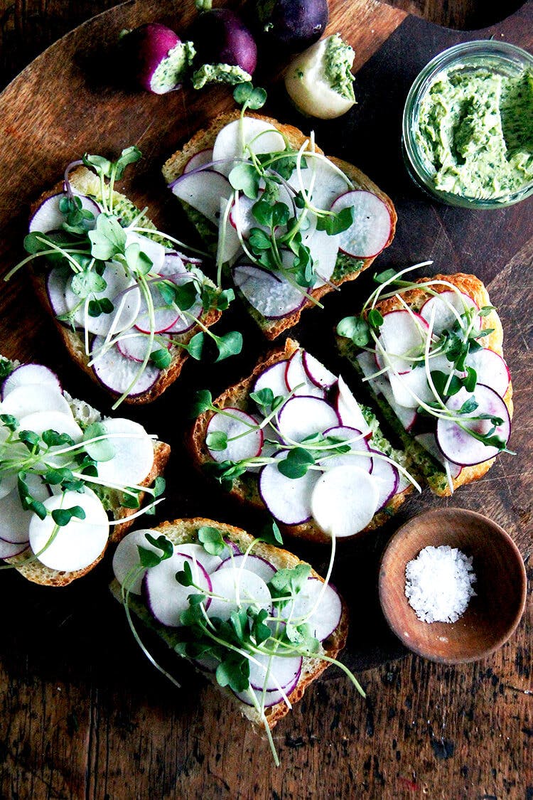 radish tartines