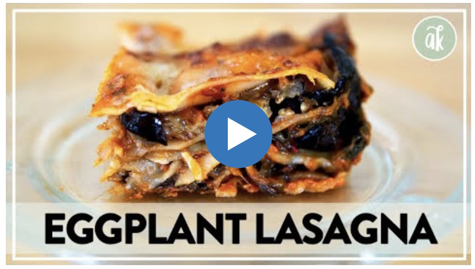 Roasted eggplant lasagna. 