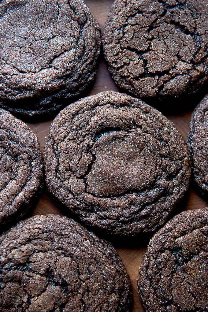 Chewy chocolate sugar cookies. 