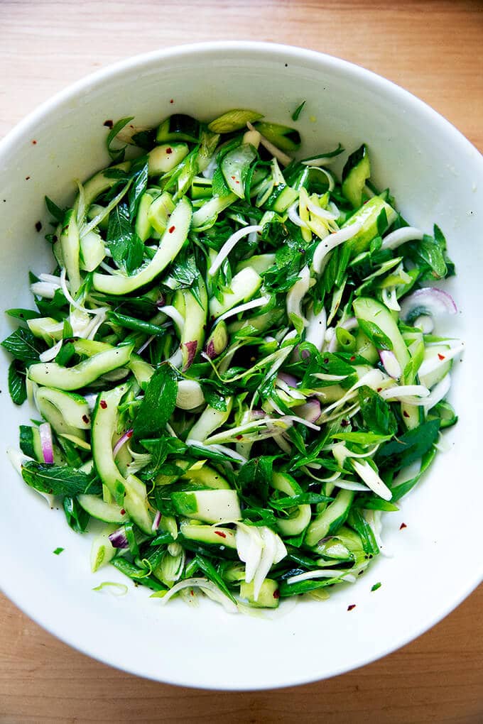 Simple cucumber salad. 