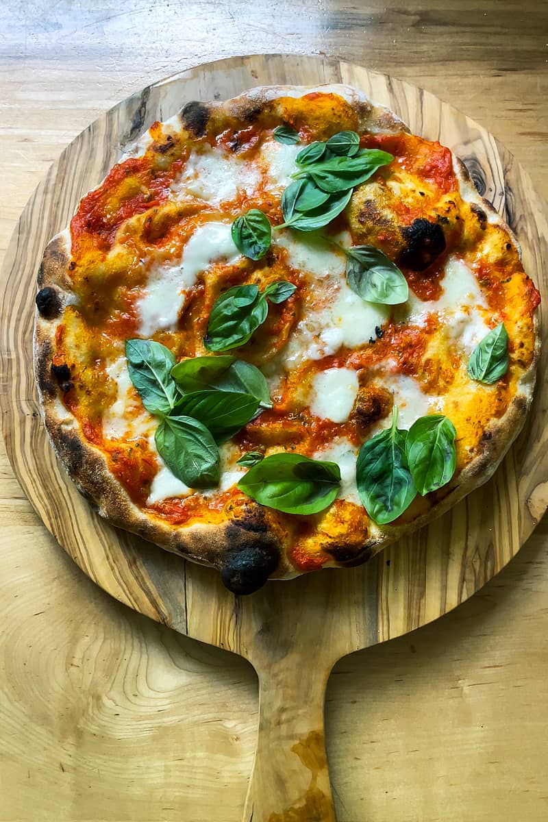 Margherita pizza. 