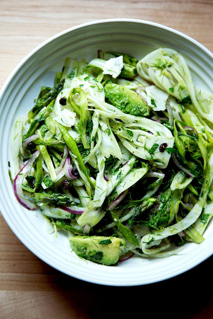 Shaved fennel and asparagus salad. 