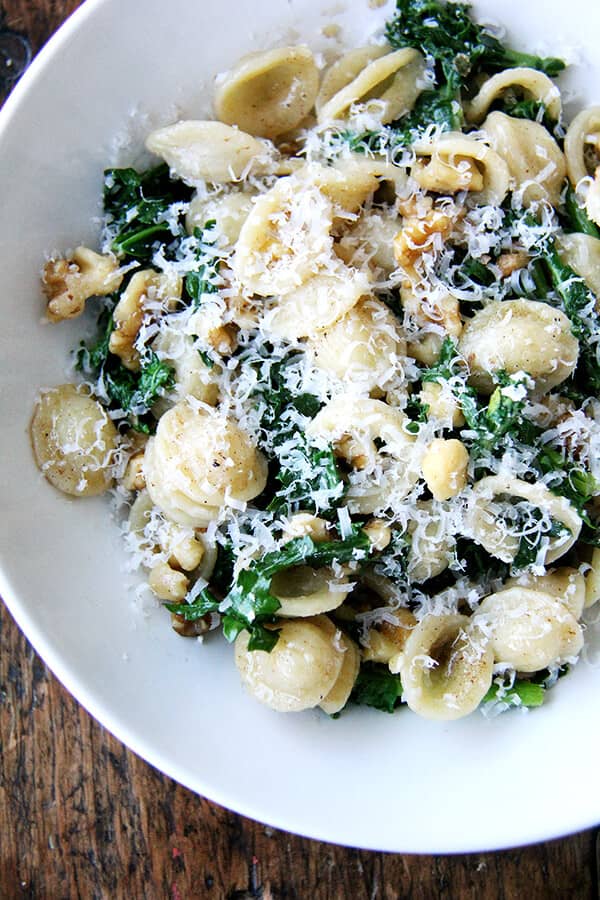 Orecchiette with Swiss chard. 