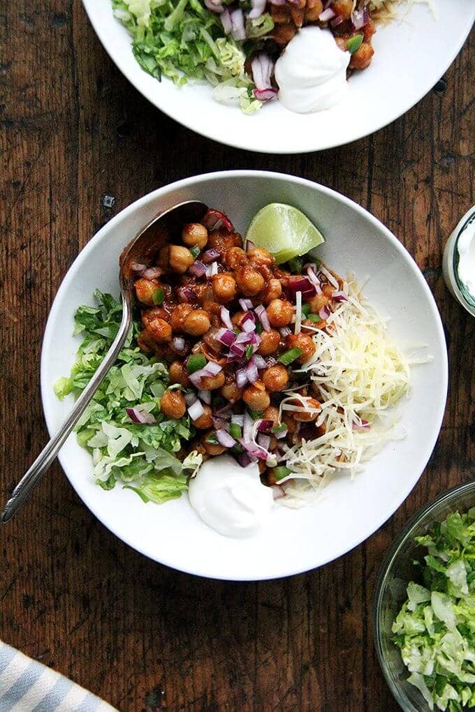 Chickpea Taco Bowls. 