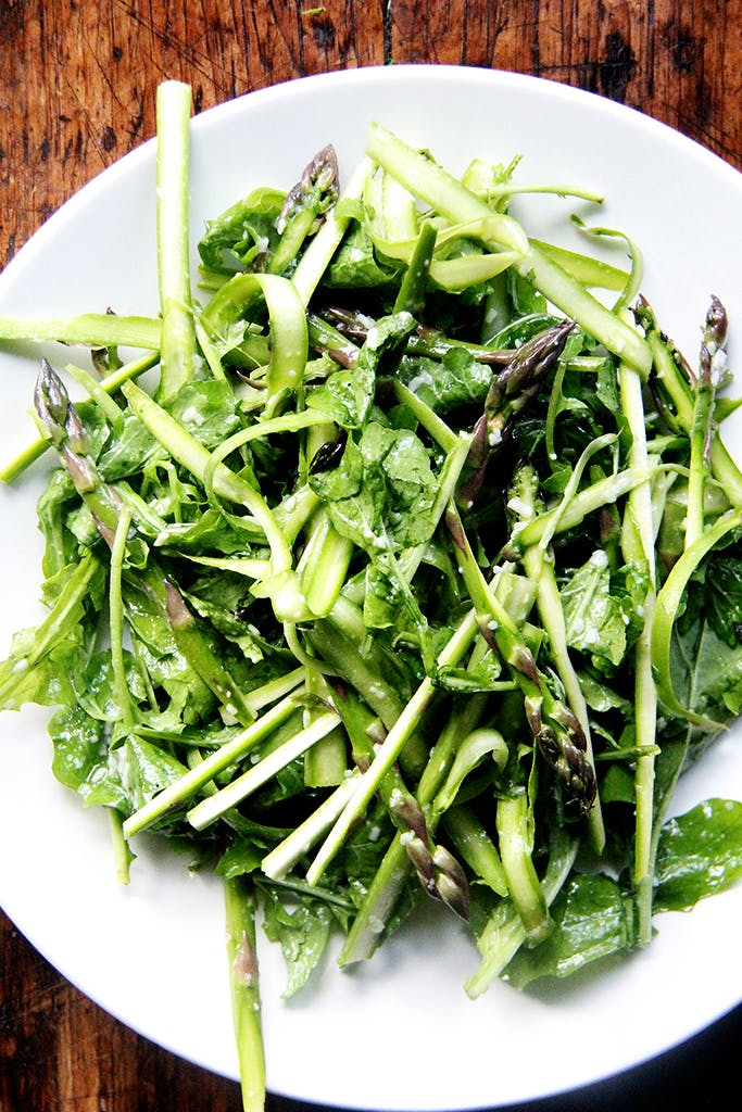 Arugula and asparagus salad. 