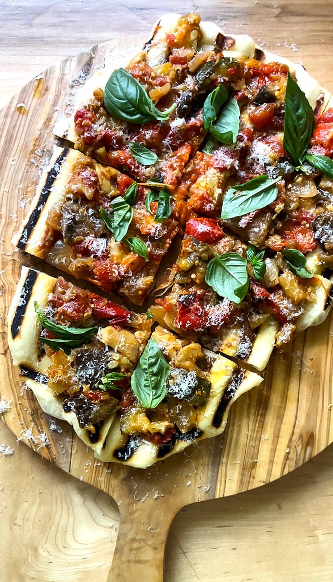 Ratatouille grilled flatbread.