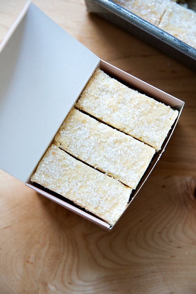 A box of shortbread. 