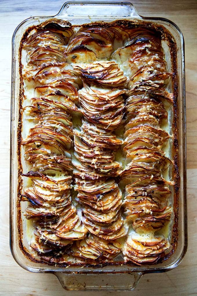 Hasselback potato gratin. 