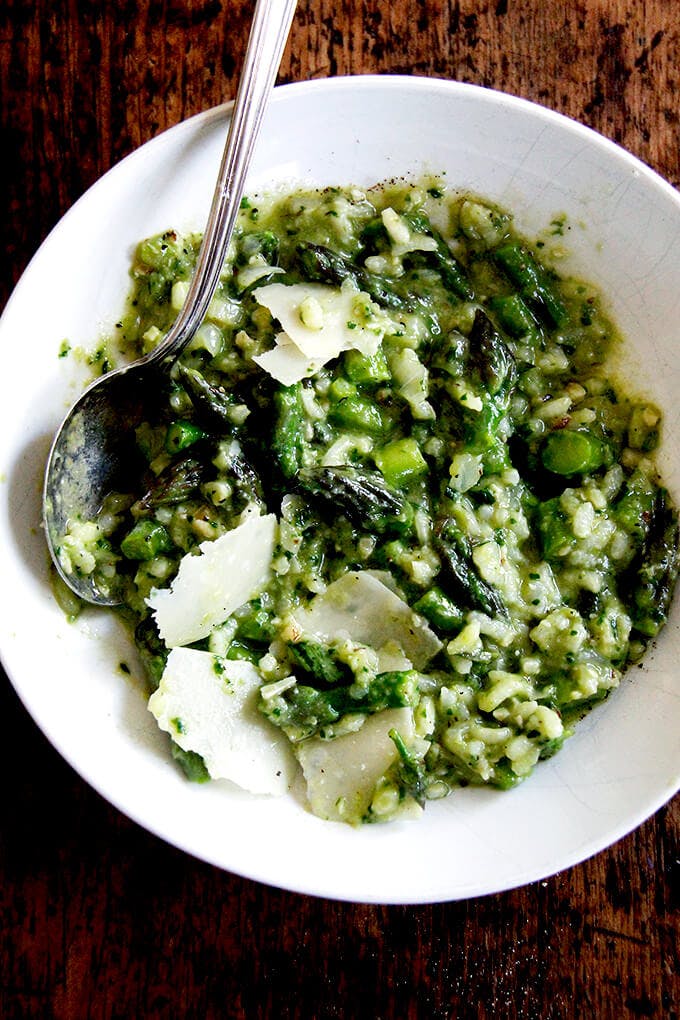 Asparagus risotto. 