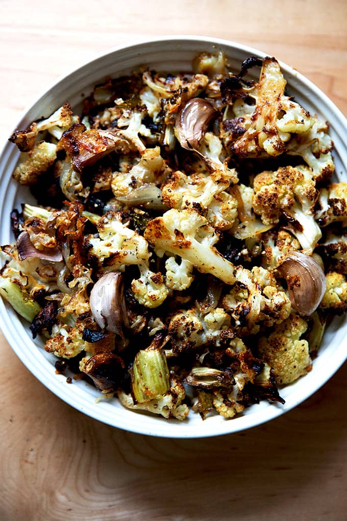 Parmesan-roasted cauliflower. 