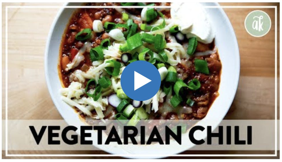 Vegetarian chili video. 