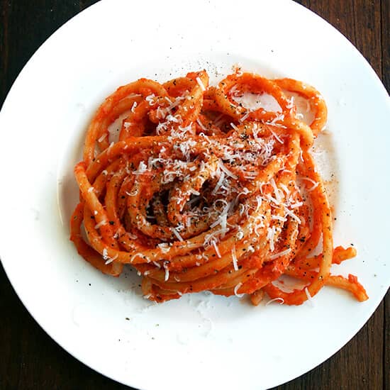 Bucatini with Butter-Roasted Tomato Sauce