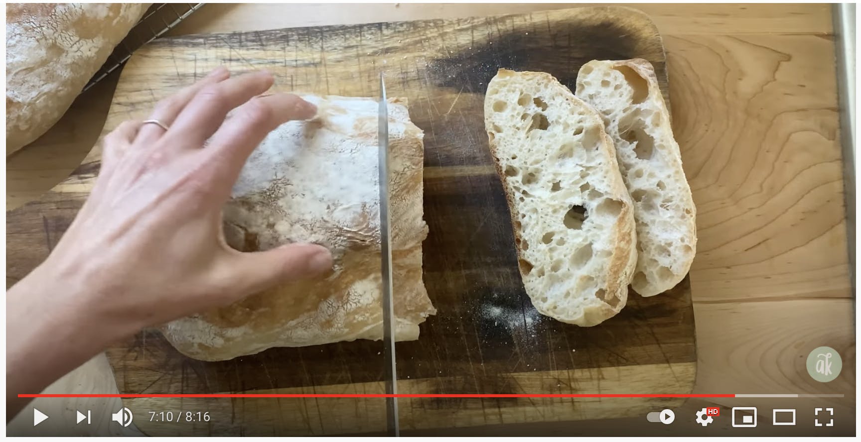 Ciabatta bread video.