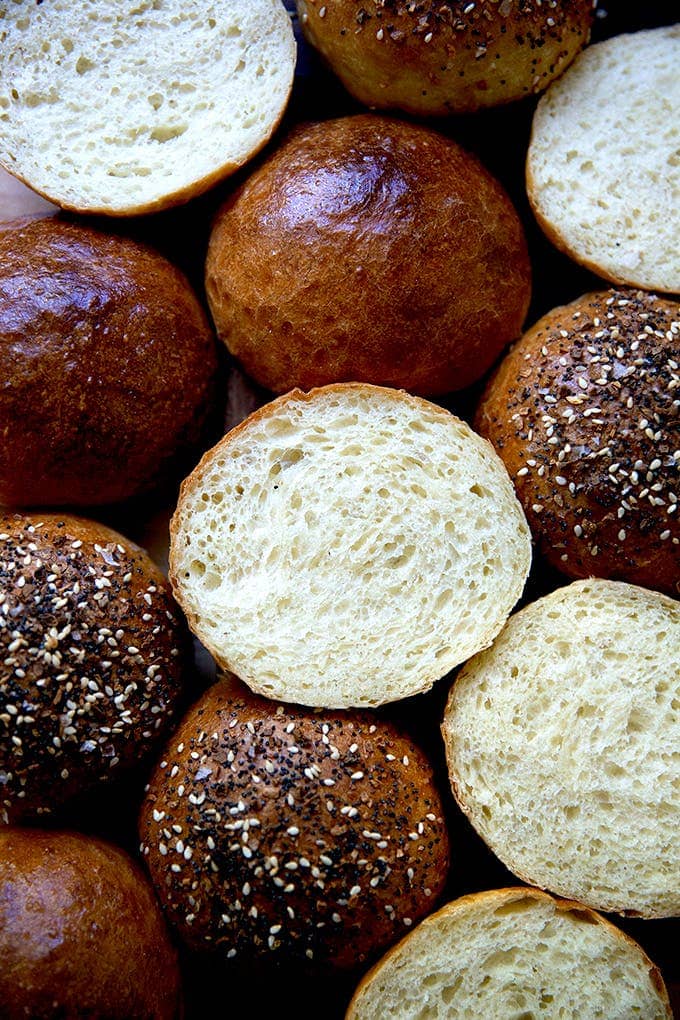 No-knead brioche buns. 