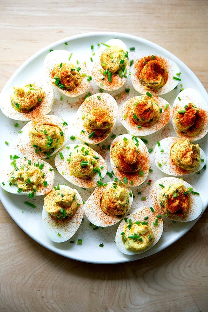 Classic  deviled eggs. 