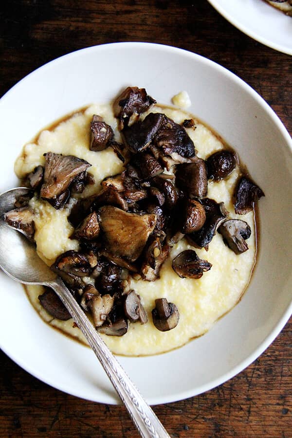 Roasted Mushrooms with Polenta.