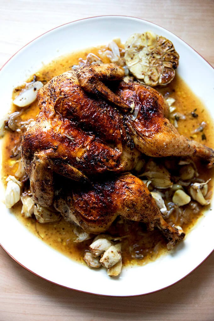 Spatchcock chicken with za'atar. 