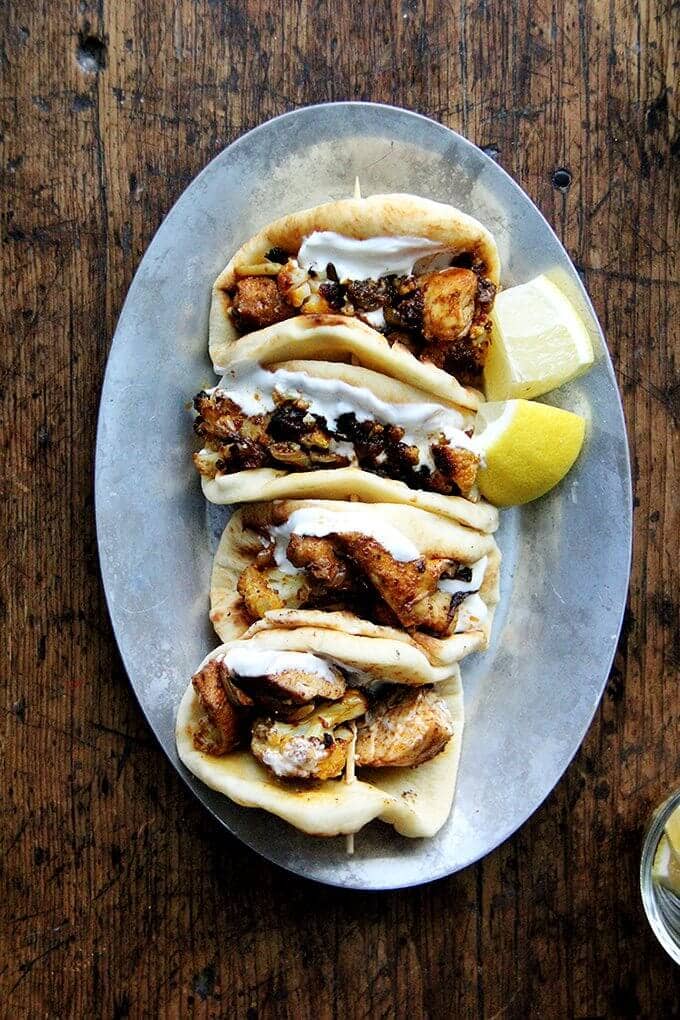 Sheet pan chicken and cauliflower.