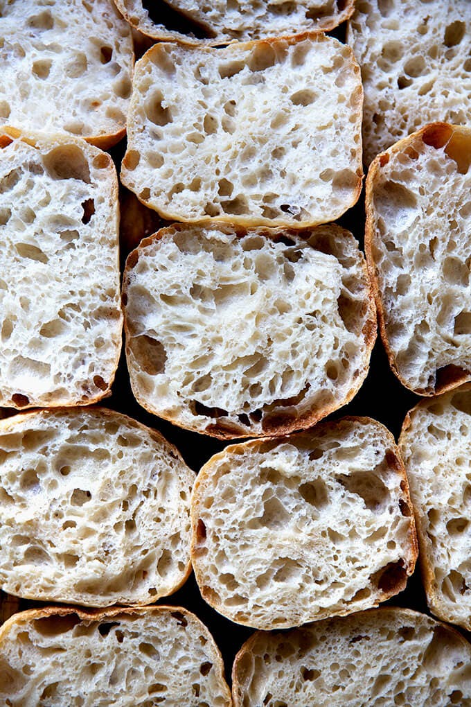 Sourdough ciabatta baguettes.