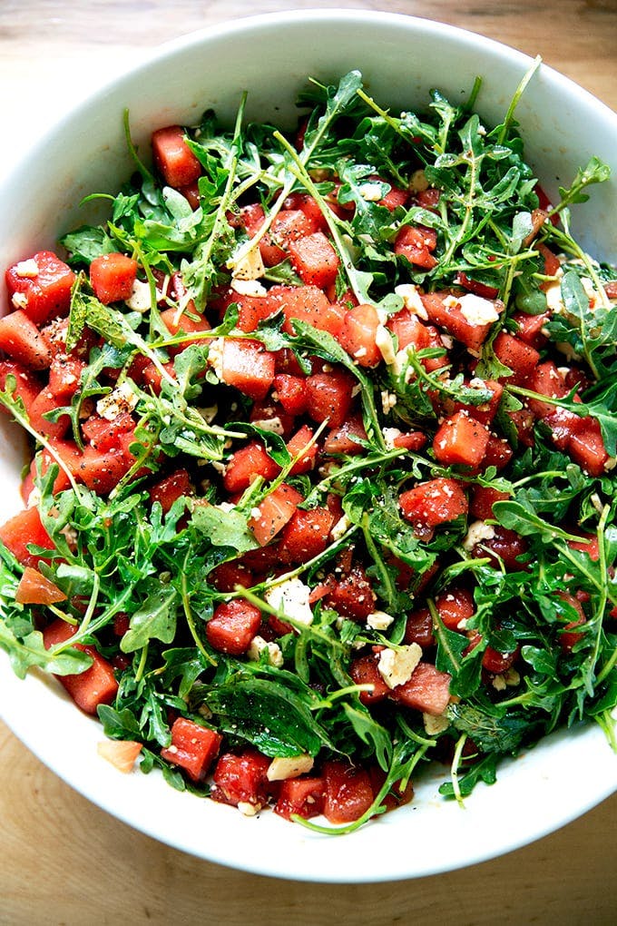 Watermelon and feta salad. 