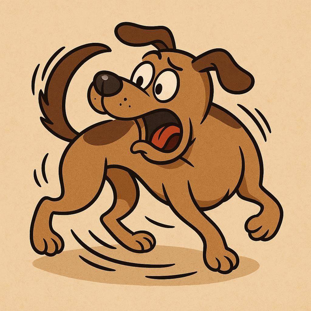 Dog chasing his tail