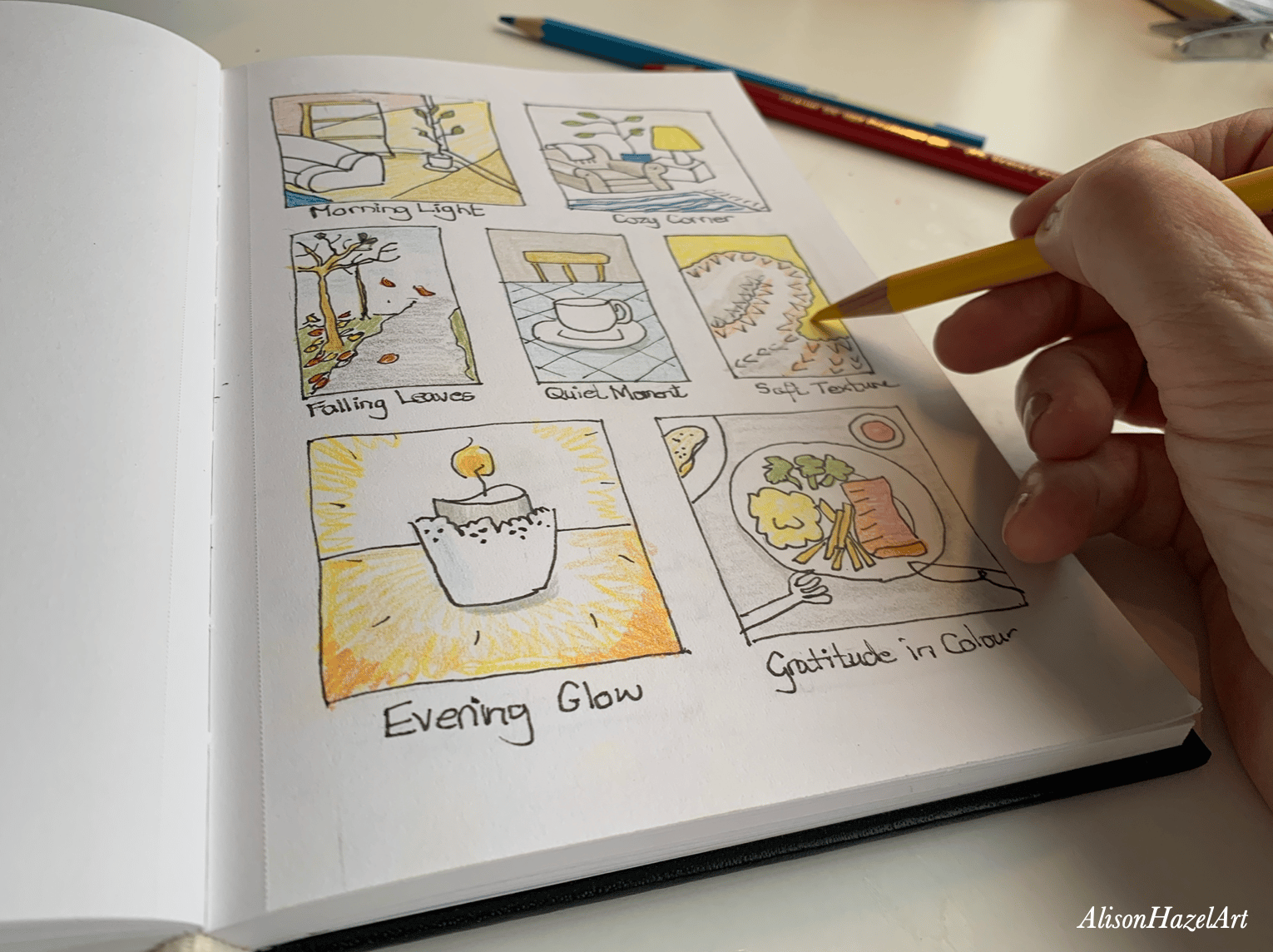 7-Day Grid Art Sketchbook Autumn